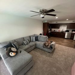 Grey Couch With Pillows