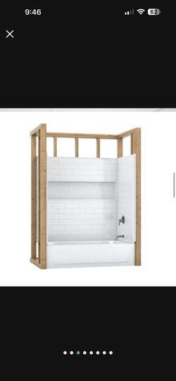 Bootz Industries Nextile 30 in. x 60 in. x 60 in. 4-Piece Direct-to-Stud Alcove Tub Surround in White Spacious wall-to-wall niche has a beautiful mosa