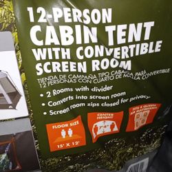 12 Person Cabin Tent With Convertible Screen Room👀🙌🏾