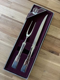 MEAT CARVING SET: NEW, Stainless Steel, Knife/Fork