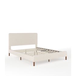 Brand New King Bed frame w/Beige Linen Headboard