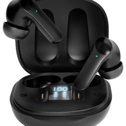 Wireless Earbuds Bluetooth 5.1 Headphones 48Hrs Playtime with LED Digital Display Charging Case, in Ear Earphones Stereo Headset with Mic 