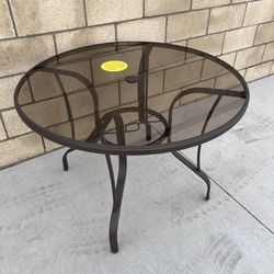 NEW StyleWell 42" Mix & Match Steel Round Outdoor Patio Dining Table w/ Bronze Smoky Glass **4 Available, $50 Each**