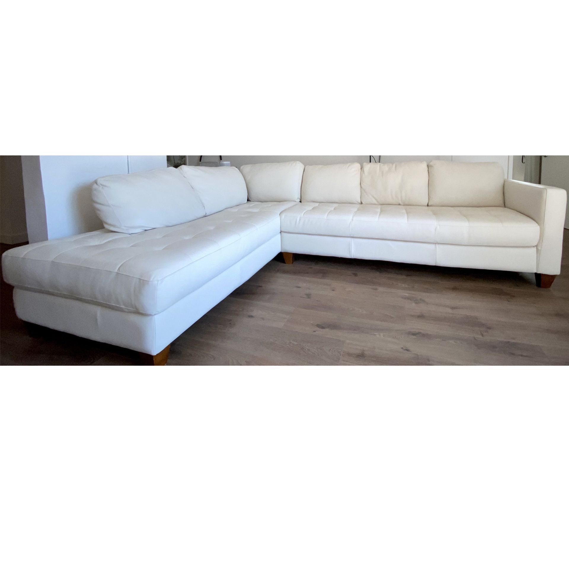 Macy’s Natuzzi Milano Leather 2Piece Chaise Sectional Sofa Modern for