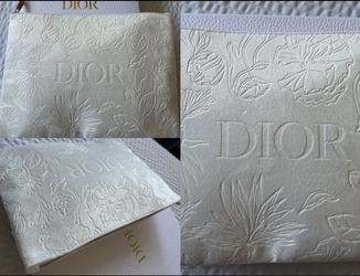 Dior Flower Embossed Velour Large Pouch