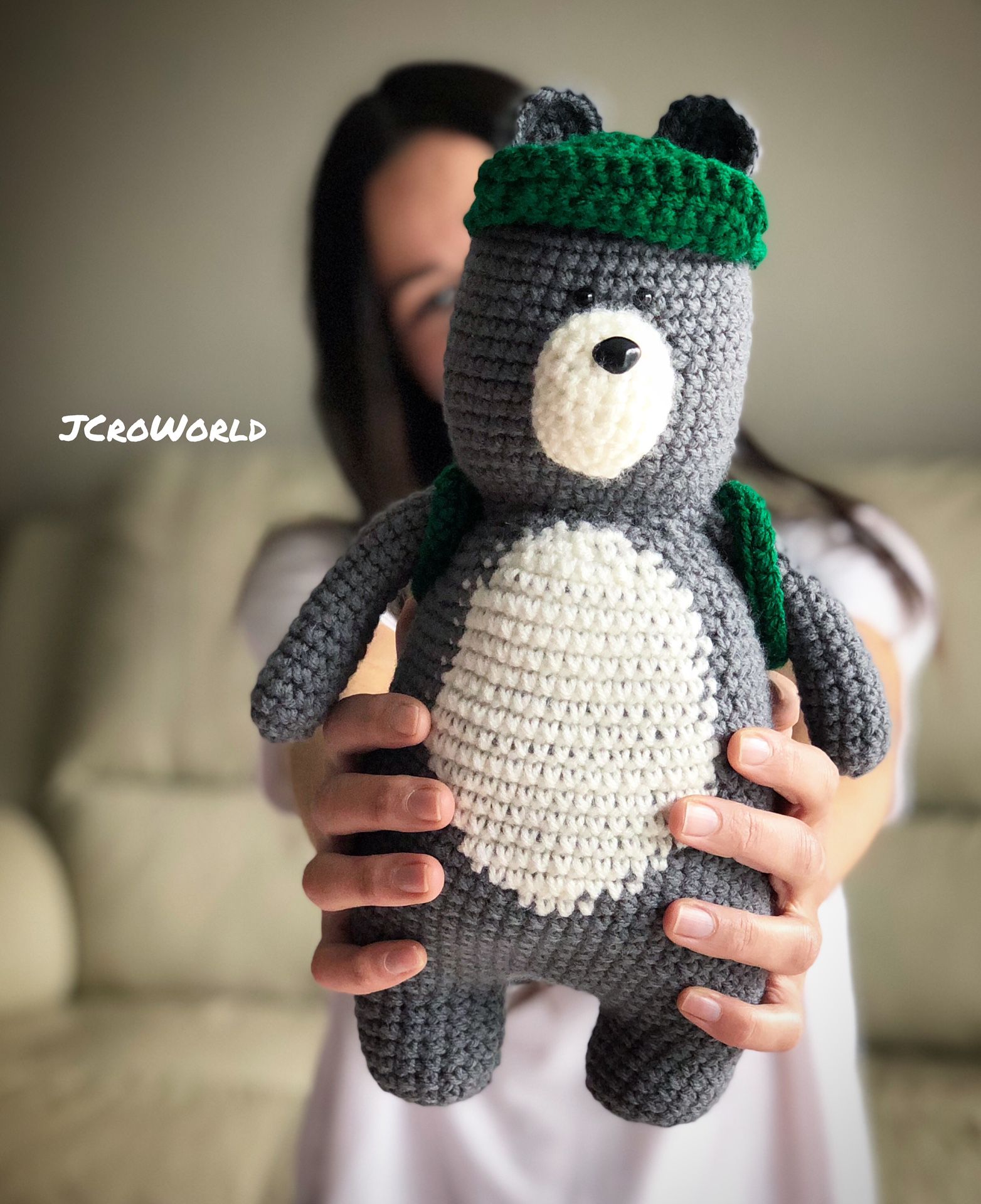 Bear In The Cap. Teenager. Crochet Toy Bear. Gift