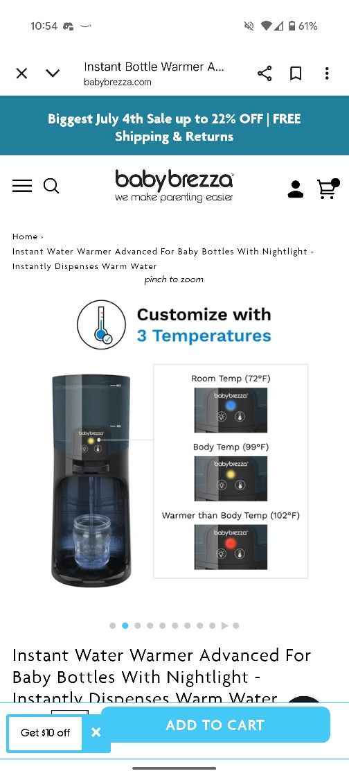 Baby Brezza Water Warmer Black