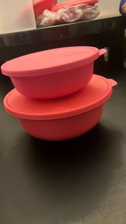 Tupperware Snack & Storage Bowls with Lids – Set of 2 – New