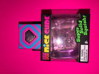 Nee Doh Nice Cube Super Solid Squish Toy with jewel Needoh purple