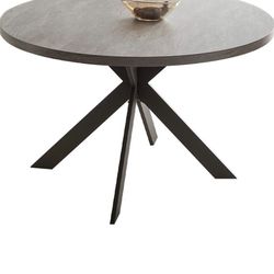 47" Round Dining Table Set,with 4 chairs,Mid Century Modern Round Dining Table for 4-6 Person, Steel Legs, Leisure Coffee Table for Kitchen Dining Roo