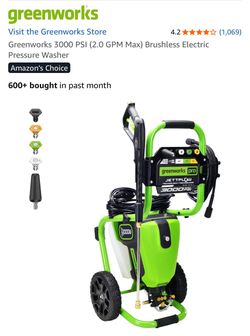 Greenworks Pro 3000 PSI Electric Pressure Washer