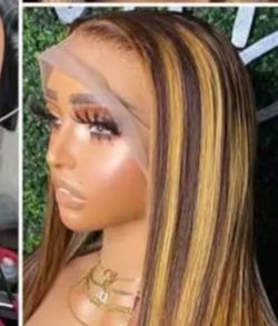 P4/27 Highlight Wig Human Hair Bone Straight “38”