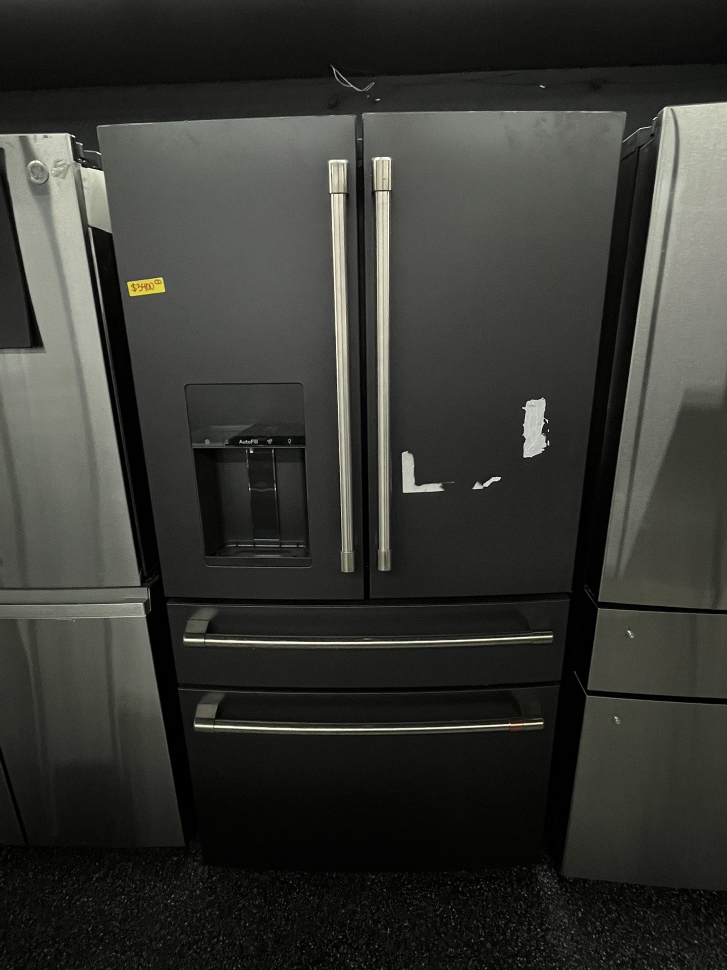 Matte Black Cafe 4 Door Counter Depth Refrigerator Ice & Water