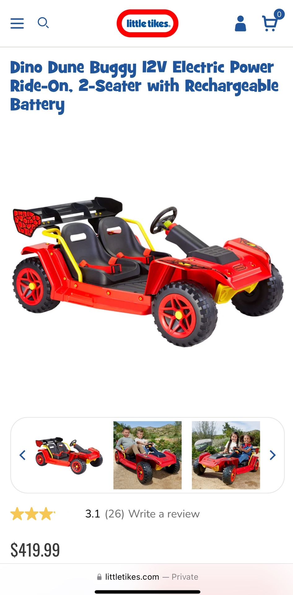 Dino Dune Buggy 12V Electric Power Ride-On
