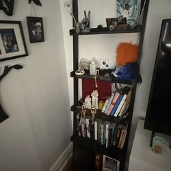 Black ladder bookshelf
