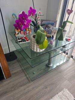 Chintaly Contemporary Multi-Top Motion Glass Cocktail Table