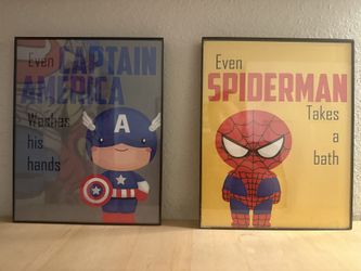 Superhero Bathroom Wall Art