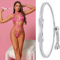 FREE GIFT with Purchase Sheer Mesh Teddy Halter Lingerie