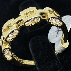 $450 Yellow Gold W Zirconia Rolex Ring 
