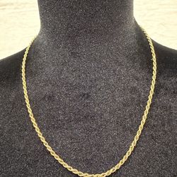 18K Solid Italian Gold Rope Chain – 20” – 20 Grams