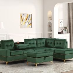 Anserra Reversible Sectional + Ottoman Set😍 Financing Available💰 Both Color In Stock🔥