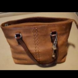 Vintage Fossil Satchel Brow Leather Handbag Y2K Purse