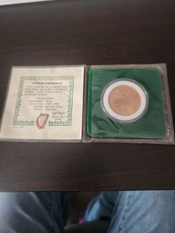 Lucky Irish  1968 Penny coin collectible With COA