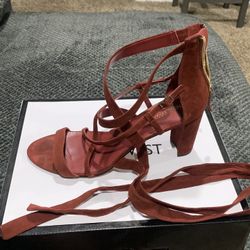 Nine West Burgundy Tie Up Heels, $15