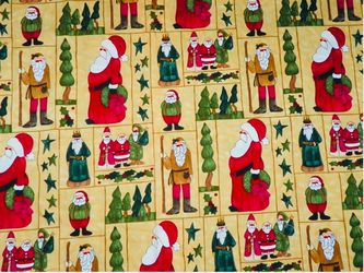 Vintage Santa  Christmas Fabric by Yard 36"x44"  By Cynthia Young New