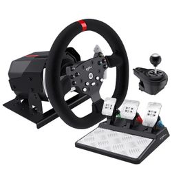 PXN V10 Force Feedback Racing Wheel Set — Wheel, Pedals & Gear Shifter Included!