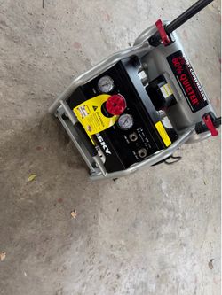 Shop Husky 4.5 Gal. 175 PSI Portable Electric Oil-Free Quiet Twin Stack Jobsite Air Compressor w/Rubber Wheels and 2-Quick Couplers