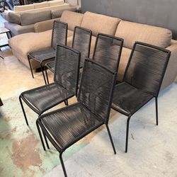 6 Article "Zina" Outdoor Stackable Dining Chairs