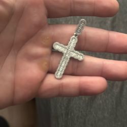 Moissanite Silver Cross 