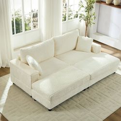 Oversized 85” Upholstered Sofa, Chaise Lounge Chair Indoor