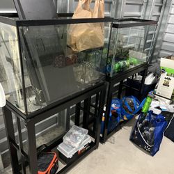 (2) 29 Gallon Aquarium With Metal Stands 