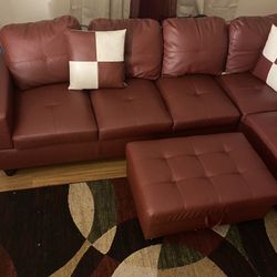 Burgundy Sectional Couch