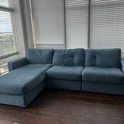 Blue Modular Couch With Chaise 