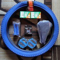 NEW Bicycle Bmx Parts Bundle 24" Blue