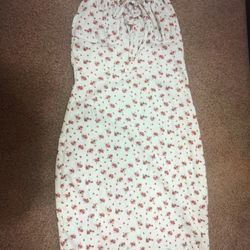 New Xs White Floral Stretchy Short Y2K Dress