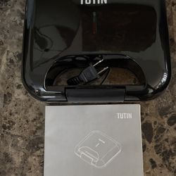 Tutin Waffle Maker AK- C023 Black Plug In Belgian 2 Slice Kitchen New w/o Box