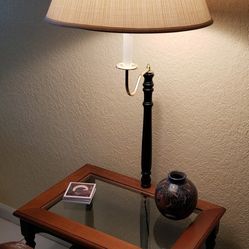 Side Table With Lamp Attached