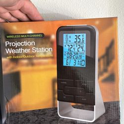 Wireless Multi-Channel Projection Weather Station with Indoor/Outdoor Temperature