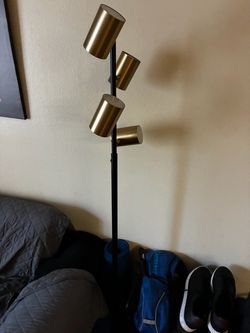 Gold & Black 4-Light Tree Floor Lamp - 2 Available