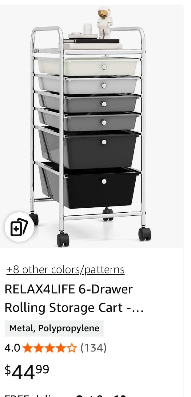 6pc cart drawers