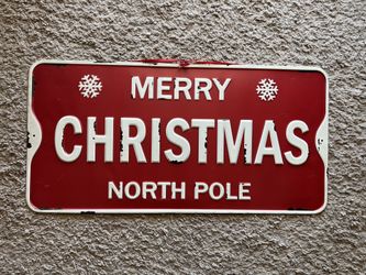 Metal North Pole Christmas Sign 
