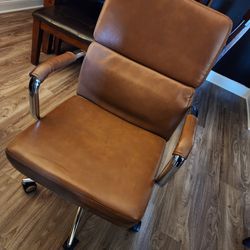 Camel Leather Office Chair