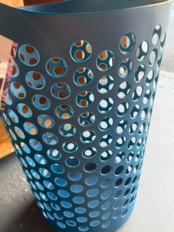Teal Plastic Perforated Laundry Hamper