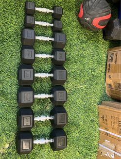 Rubber Hex Dumbbell Set 5-20 lbs brand new