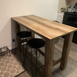 Counter height Dining Table + 2 Barstools 
