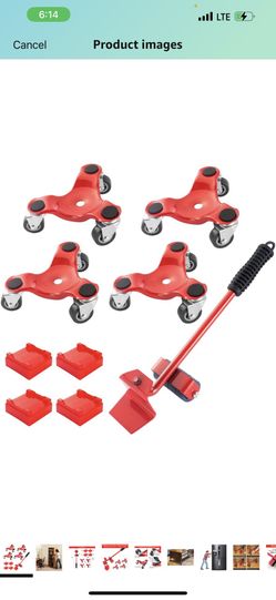 HutHomery Furniture 3 Wheel Mover’s Dolly, 6-Inch Steel Tri-Dolly, Easy Moving System for Bulky & Heavy Loads in Home, Office or Warehouses - 9 Pack 4